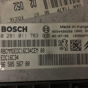 0 281 011 783 0281011783 96 585 567 80 9658556780 bosch edc 16c34 2 50 bosch edc16c34250 centralita de motor citroen peugeot