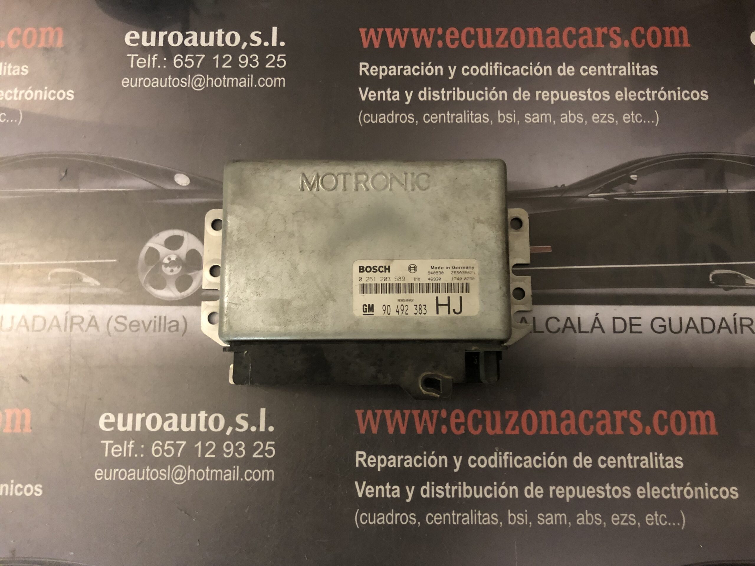 v0261203589 90492383 BOSCH M 2.8.1 Opel Omega 3.0 i (B) X 30 XE (Ecotec disponemos de la posibilidad de realizar clonaciones y codificaciones , alquiler de centralitas reparacion de abs airbags , cuadros, tarjetas y direcciones Copia de llaves centralita del motor / motorsteuergerät / engine control unit unidad reprogramaciones egr dpr filtro de particulas , CONSULTAR PRECIOS Y DISPONIBLIDAD