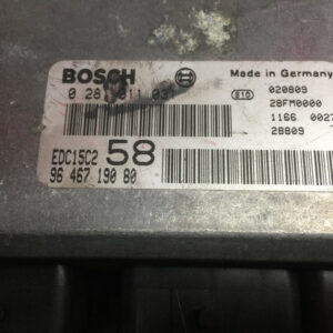96 467 190 80 BOSCH EDC 15C2-10.1 BOSCH EDC15C2101 CENTRALITA DE MOTOR ECM ECU PEUGEOT 807 2.0 HDI disponemos de la posibilidad de realizar clonaciones y codificaciones , alquiler de centralitas reparacion de abs airbags , cuadros, tarjetas y direcciones Copia de llaves centralita del motor / motorsteuergerät / engine control unit unidad reprogramaciones egr dpr filtro de particulas , CONSULTAR PRECIOS Y DISPONIBLIDAD