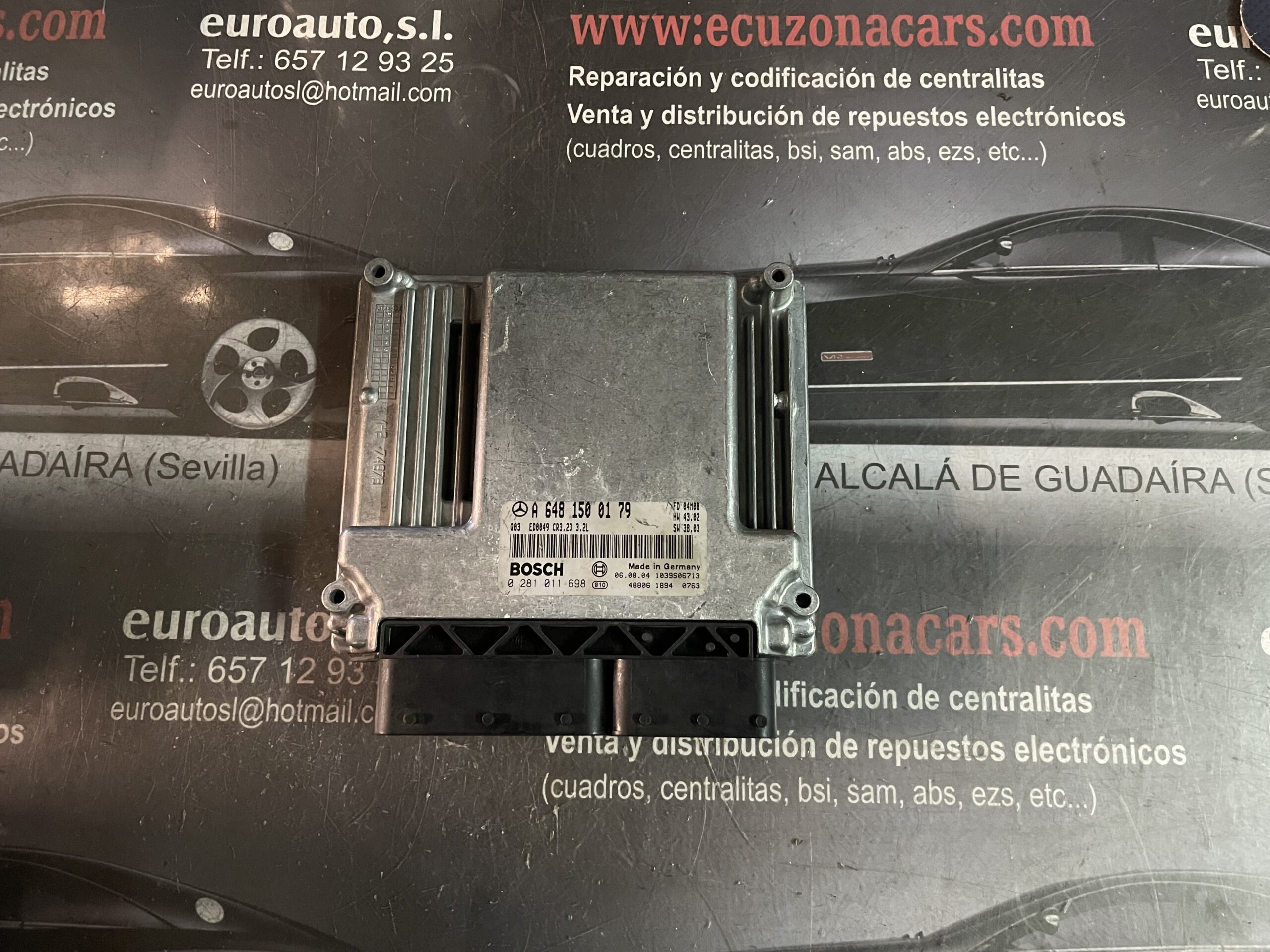 0 281 011 698 0 A 648 150 01 79 A6481500179 BOSCH EDC 16C2-7.23 BOSCH EDC16C2723 CENTRALITA DE MOTOR MERCEDES BENZ CLASE E W211 280 CDI disponemos de la posibilidad de realizar clonaciones y codificaciones , alquiler de centralitas reparacion de abs airbags , cuadros, tarjetas y direcciones Copia de llaves centralita del motor / motorsteuergerät / engine control unit unidad reprogramaciones egr dpr filtro de particulas , CONSULTAR PRECIOS Y DISPONIBLIDAD