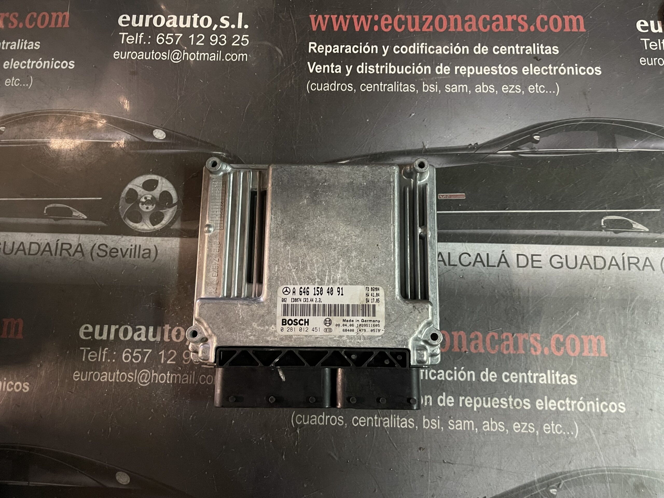 0 281 012 451 0 A 646 150 40 91 A6461504091 BOSCH EDC 16C2-9.44 BOSCH EDC16C2944 CENTRALITA DE MOTOR MERCEDES BENZ CLASE C W203 220 CDI disponemos de la posibilidad de realizar clonaciones y codificaciones , alquiler de centralitas reparacion de abs airbags , cuadros, tarjetas y direcciones Copia de llaves centralita del motor / motorsteuergerät / engine control unit unidad reprogramaciones egr dpr filtro de particulas , CONSULTAR PRECIOS Y DISPONIBLIDAD
