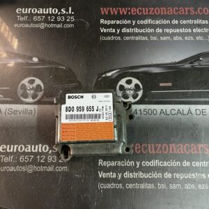 0 285 001 276 0 8D0 959 655 J 8D0959655J UNIDAD DE AIRBAG AUDI A4 disponemos de la posibilidad de realizar clonaciones y codificaciones , alquiler de centralitas reparacion de abs airbags , cuadros, tarjetas y direcciones Copia de llaves centralita del motor / motorsteuergerät / engine control unit unidad reprogramaciones egr dpr filtro de particulas , CONSULTAR PRECIOS Y DISPONIBLIDAD