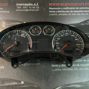 8P0 920 900 B 110 080 222 007 CUADRO DE INSTRUMENTOS AUDI A3 disponemos de la posibilidad de realizar clonaciones y codificaciones , alquiler de centralitas reparacion de abs airbags , cuadros, tarjetas y direcciones Copia de llaves centralita del motor / motorsteuergerät / engine control unit unidad reprogramaciones egr dpr filtro de particulas , CONSULTAR PRECIOS Y DISPONIBLIDAD