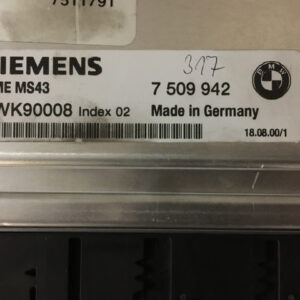 7 509 942 7509942 dme ms43 centralita de motor bmw disponemos de la posibilidad de realizar clonaciones y codificaciones , alquiler de centralitas reparacion de abs airbags , cuadros, tarjetas y direcciones Copia de llaves centralita del motor / motorsteuergerät / engine control unit unidad reprogramaciones egr dpr filtro de particulas , CONSULTAR PRECIOS Y DISPONIBLIDAD