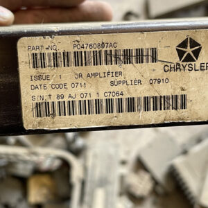 AMPLIFICADOR DE SONICO CHRYSLER Chrysler Sebring Dodge Stratus disponemos de la posibilidad de realizar clonaciones y codificaciones , alquiler de centralitas reparacion de abs airbags , cuadros, tarjetas y direcciones Copia de llaves centralita del motor / motorsteuergerät / engine control unit unidad reprogramaciones egr dpr filtro de particulas , CONSULTAR PRECIOS Y DISPONIBLIDAD